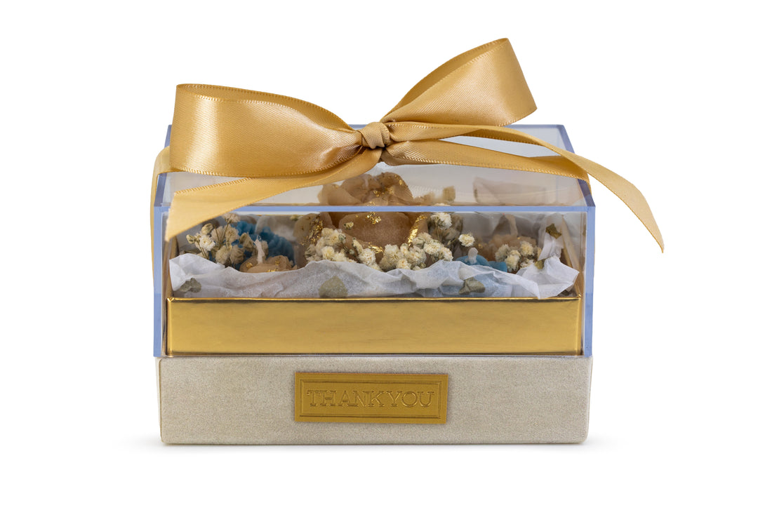 Box Gold Thank You - Bege e Azul